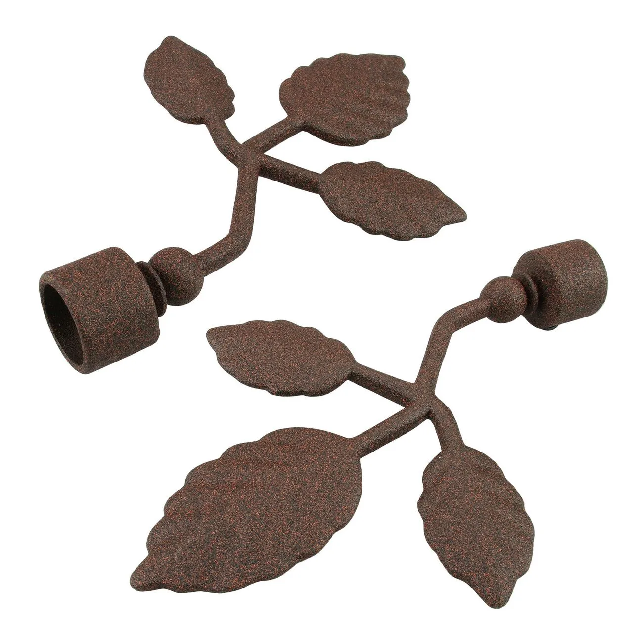 Endstück Endknopf für Stilstange Gardinenstange Profilrohr 16 mm Ø, Blatt, rost