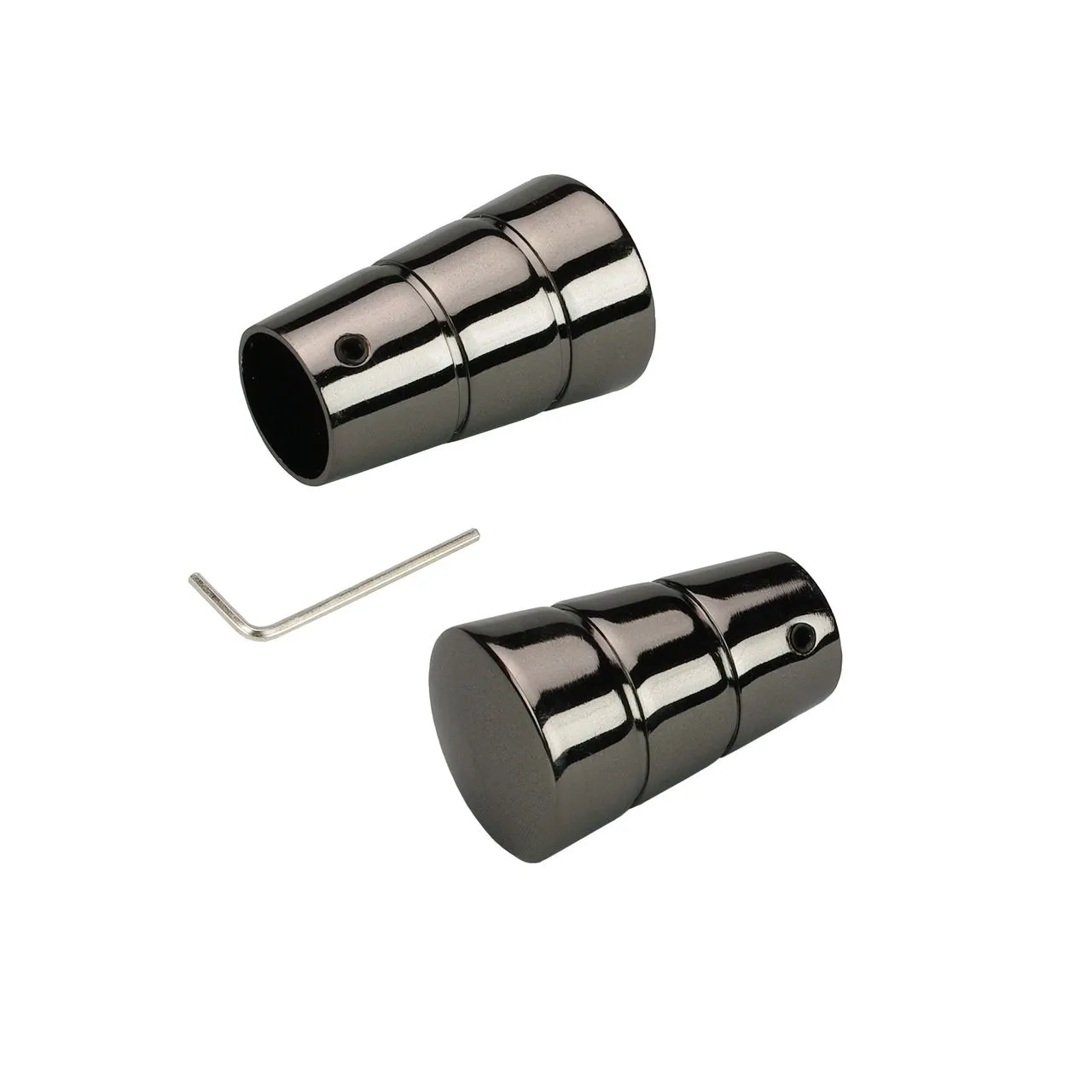 Endstück Endknopf für Stilstange Gardinenstange Profilrohr 16 mm Ø, Concav, titan