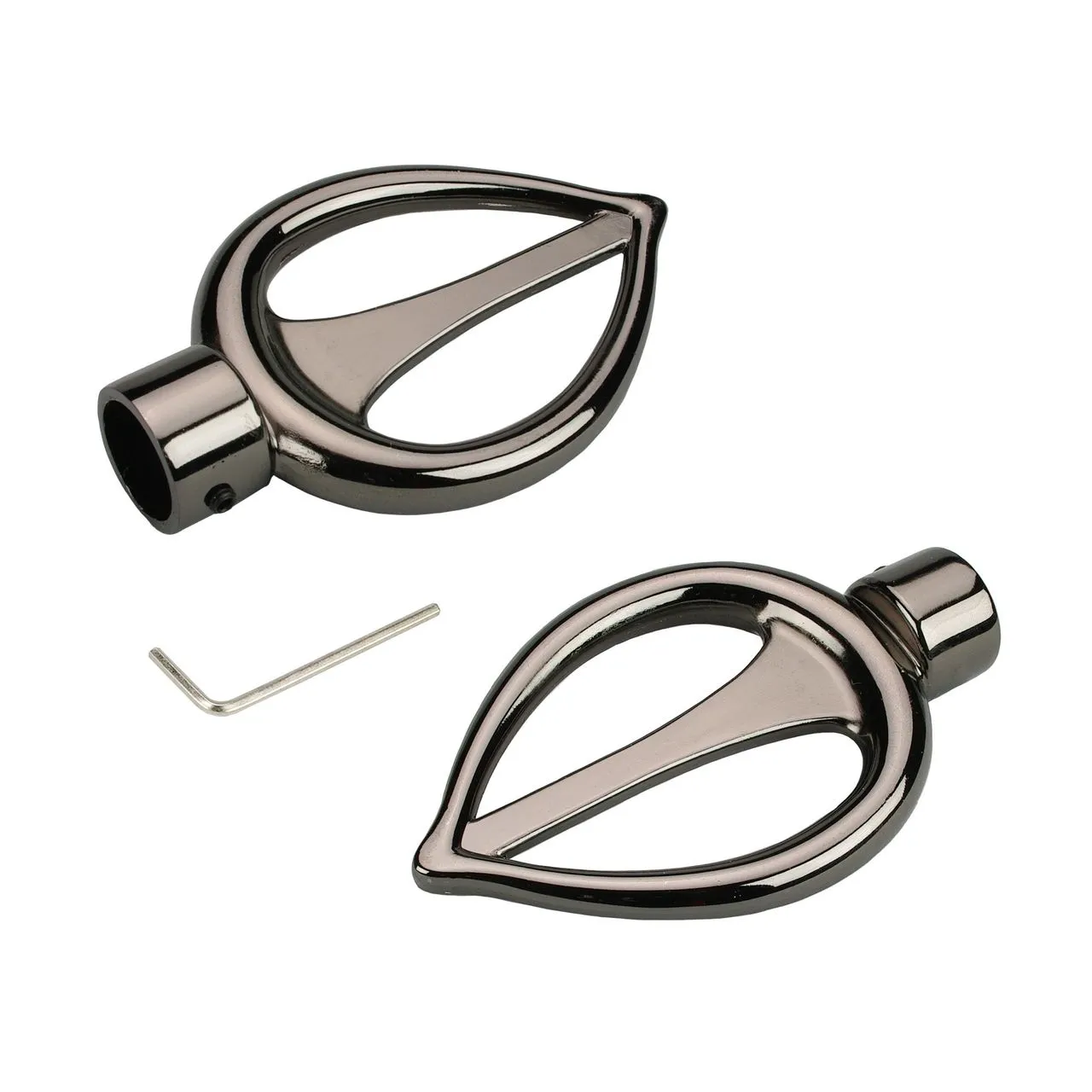 Endstück Endknopf für Stilstange Gardinenstange Profilrohr 16 mm Ø, Flamme, titan