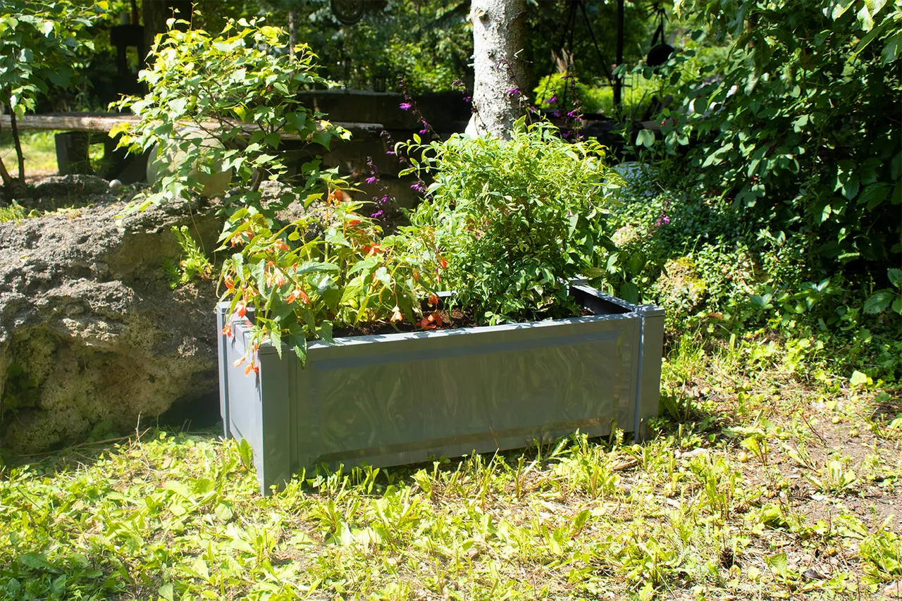 KHW Pflanzkasten rechteckig, grau