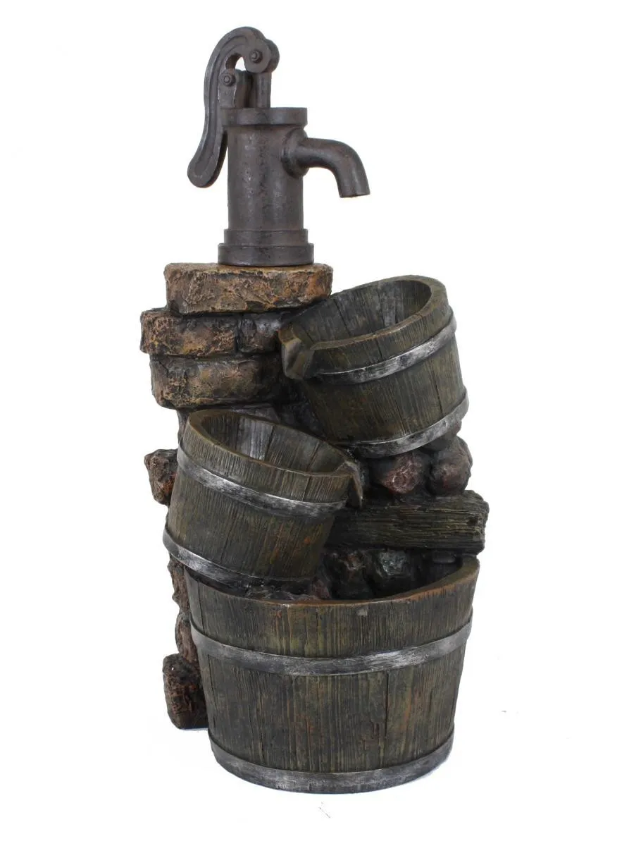 Harms Brunnen VENETIEN in Holz-/Steinoptik mit Kaskade