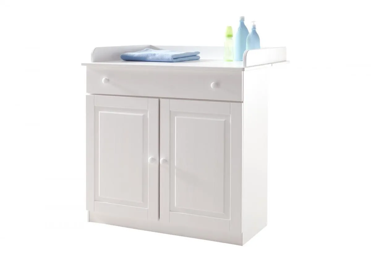 Baby Wickelkommode "Moritz" Kiefer weiß