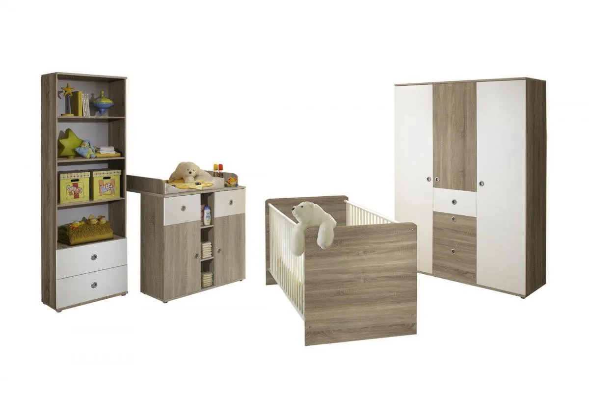 Babyzimmer "Milu II" 4-teilig Sonoma-weiß