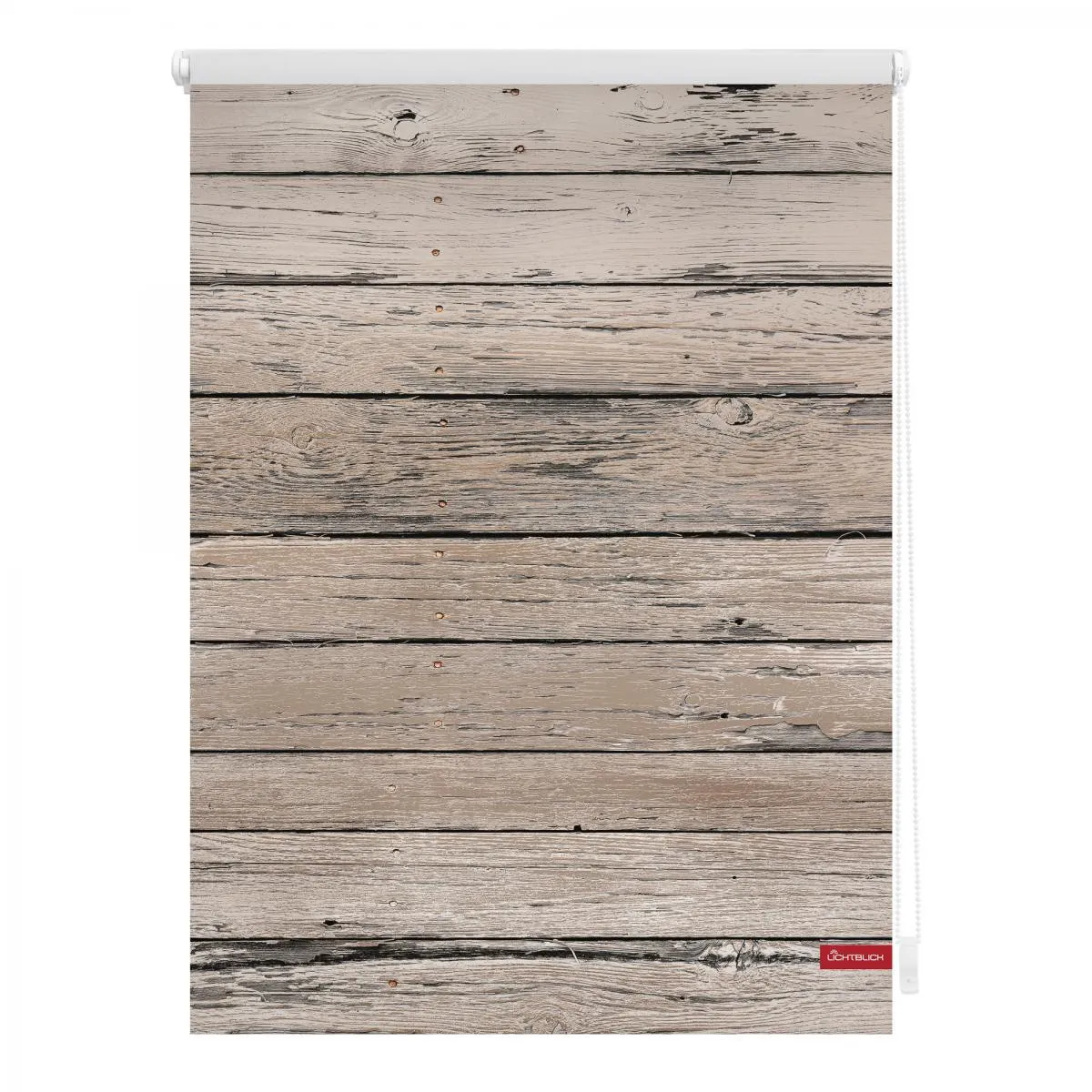 Rollo Klemmfix, ohne Bohren, blickdicht, Bretter-Vintage Braun, 100 x 150 cm (B x L)