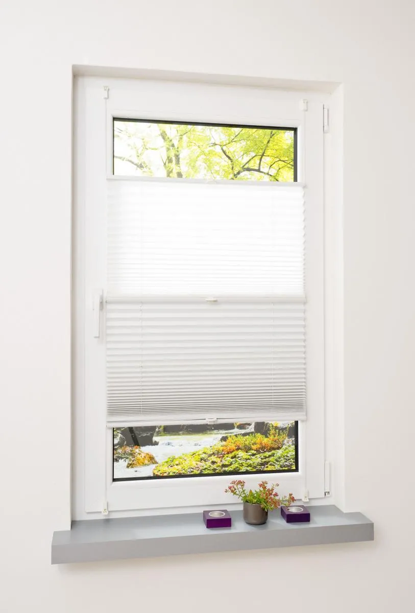 Klemmfix Plissee Day & Night verspannt 80 x 130 cm weiß/weiß