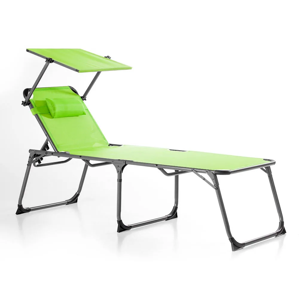 XXL-Komfort-Sonnenliege inkl. Kissen gepolstert aus Aluminium, ca. 193 x 67 x 48 cm - Apfelgrün