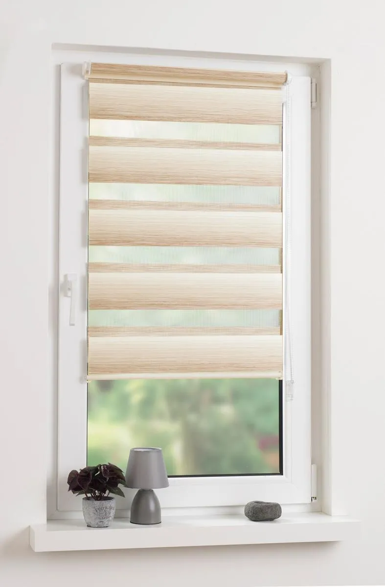 Duo-Rollo mini, Klemmfix Doppelrollo Verlauf, braun, Rollo 120 x 150 cm (B x H)