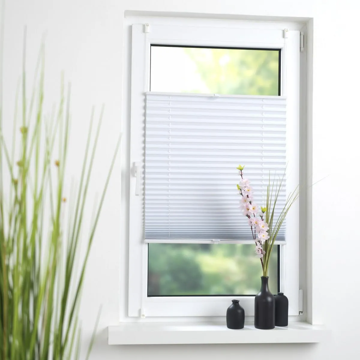 Klemmfix Thermo Plissee verspant, verdunkelnd, 60 x 130 cm weiß