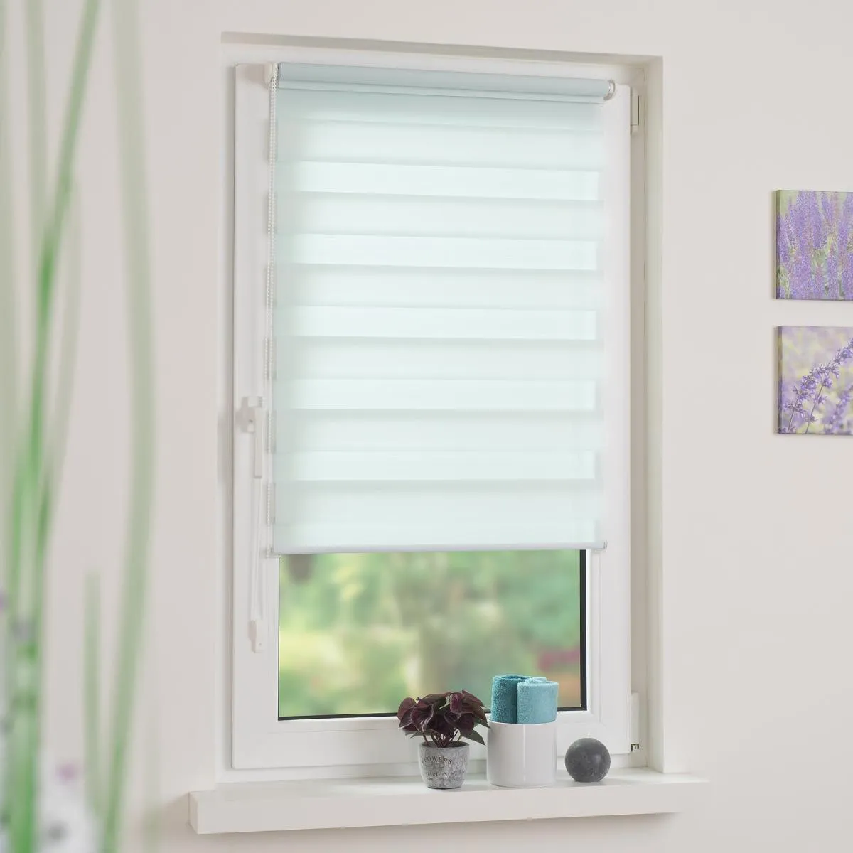 Duo-Rollo mini, Klemmfix Doppelrollo, pastellblau, Rollo 80 x 160 cm (B x H)