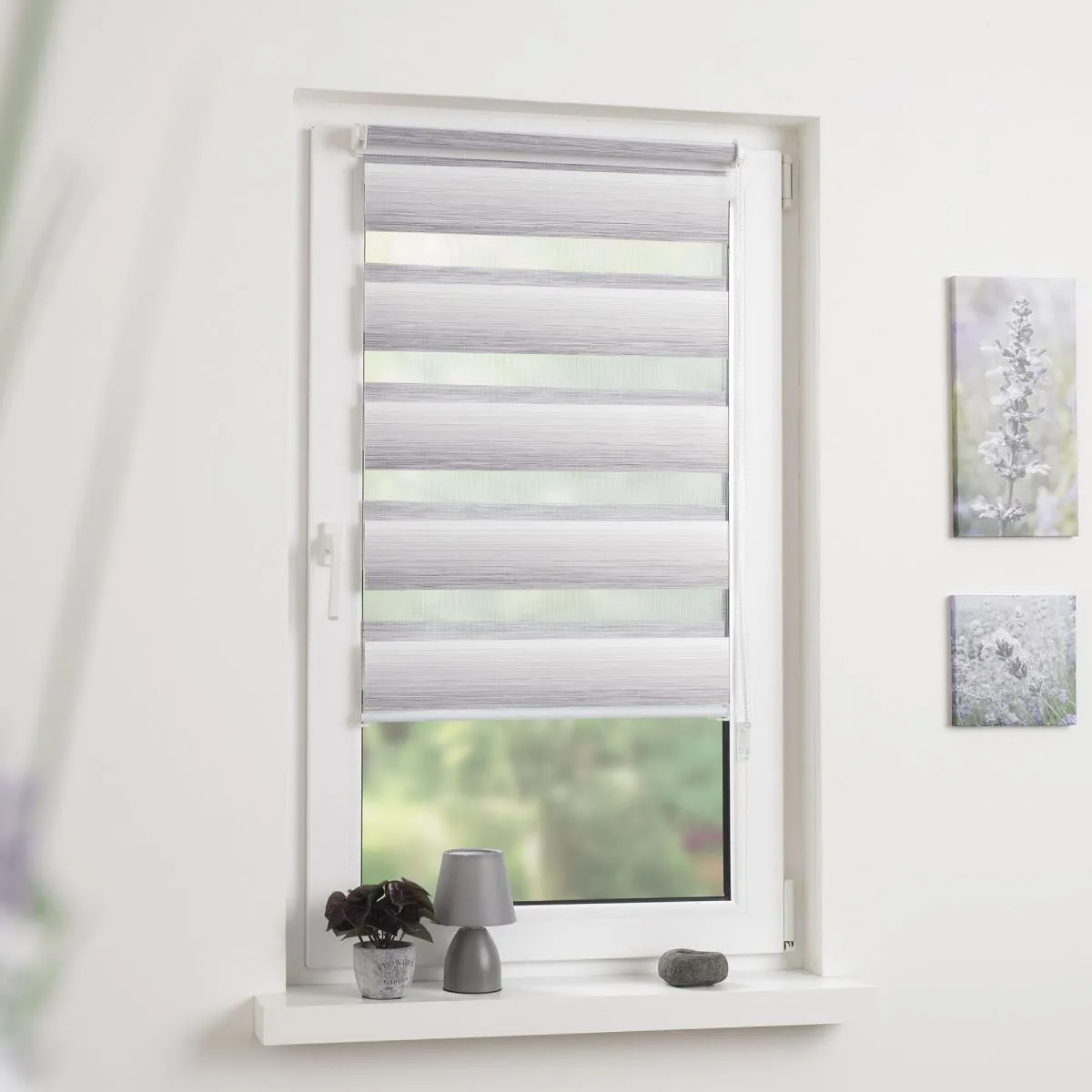 Duo-Rollo mini, Klemmfix Doppelrollo Verlauf, sand, Rollo 80 x 150 cm (B x H)