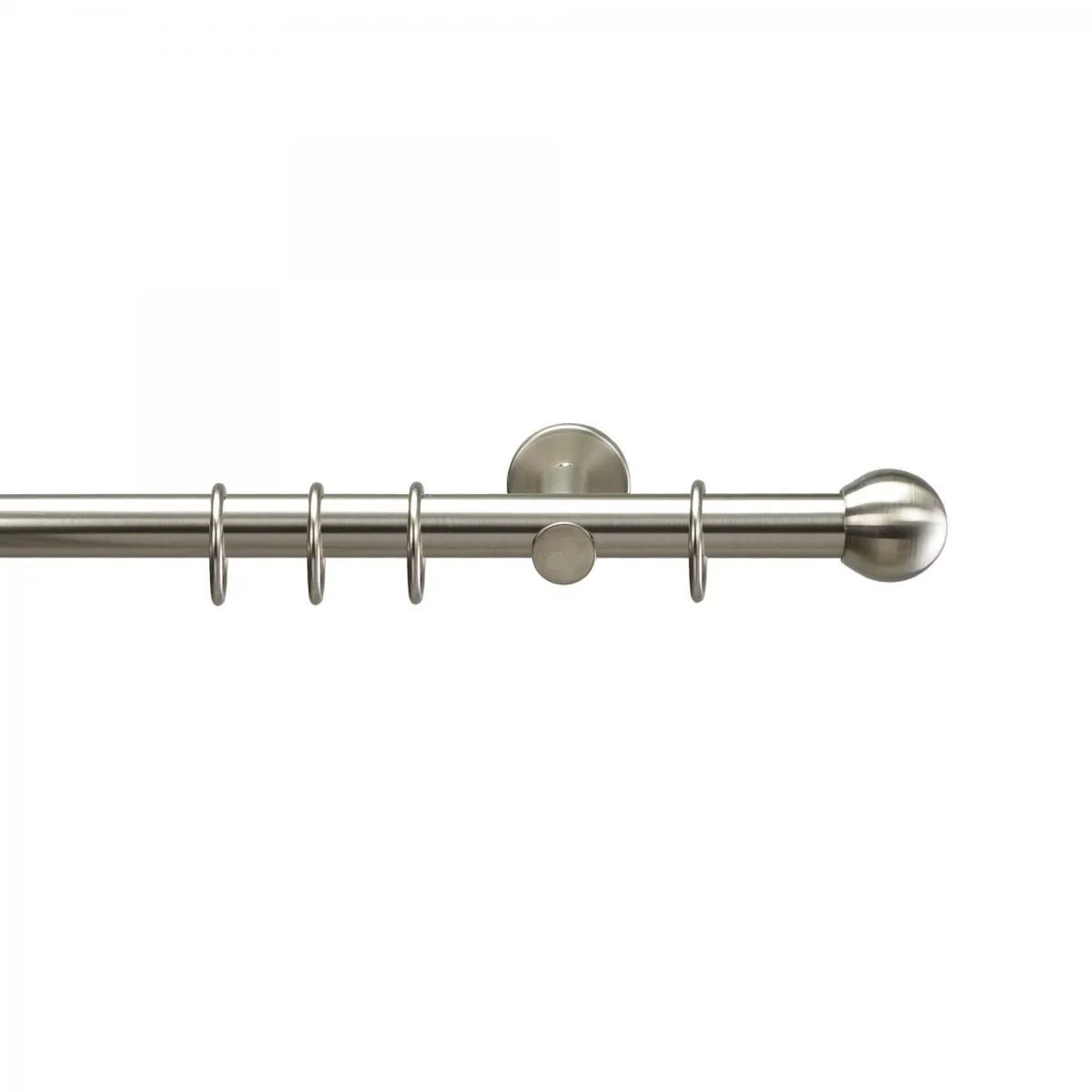 Gardinenstange, Stilgarnitur, Komplettgarnitur - Drehfix Kugel ø 20 mm, 160 cm edelstahl-optik