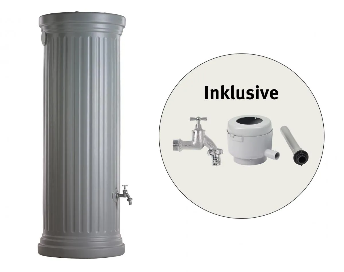 Säulentank Komplett-Set 330 L steingrau