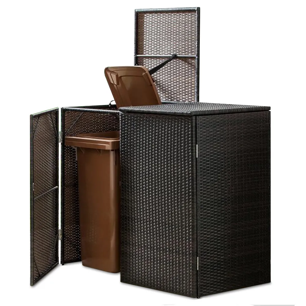 Mülltonnenbox 2er "Genua", ca. 111 x 65 x 104 cm - Grau