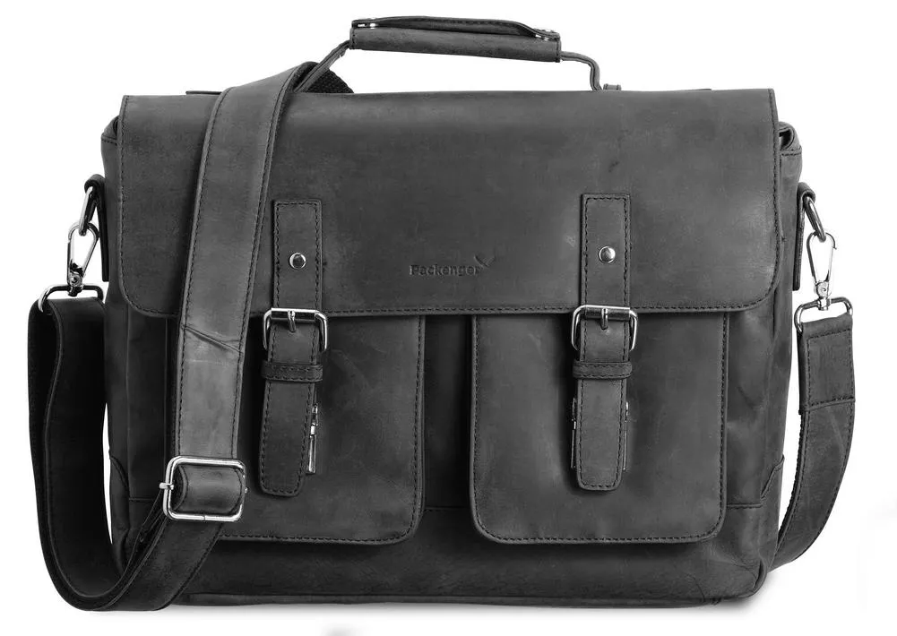 Kolbjorn Umhängetasche Messenger Bag bis 15 Zoll aus Leder