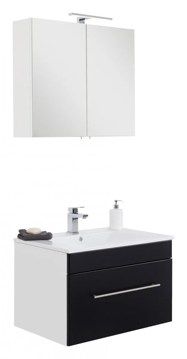 Badmöbel-Set VIVA 75 (2-teilig) schwarz EEK: F