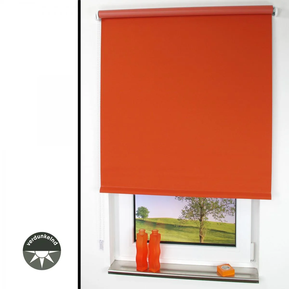 Seitenzugrollo 092 x 180 cm terracotta