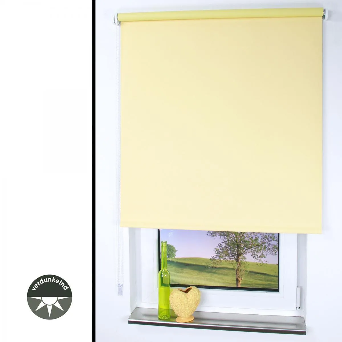 Seitenzugrollo 092 x 180 cm gelb