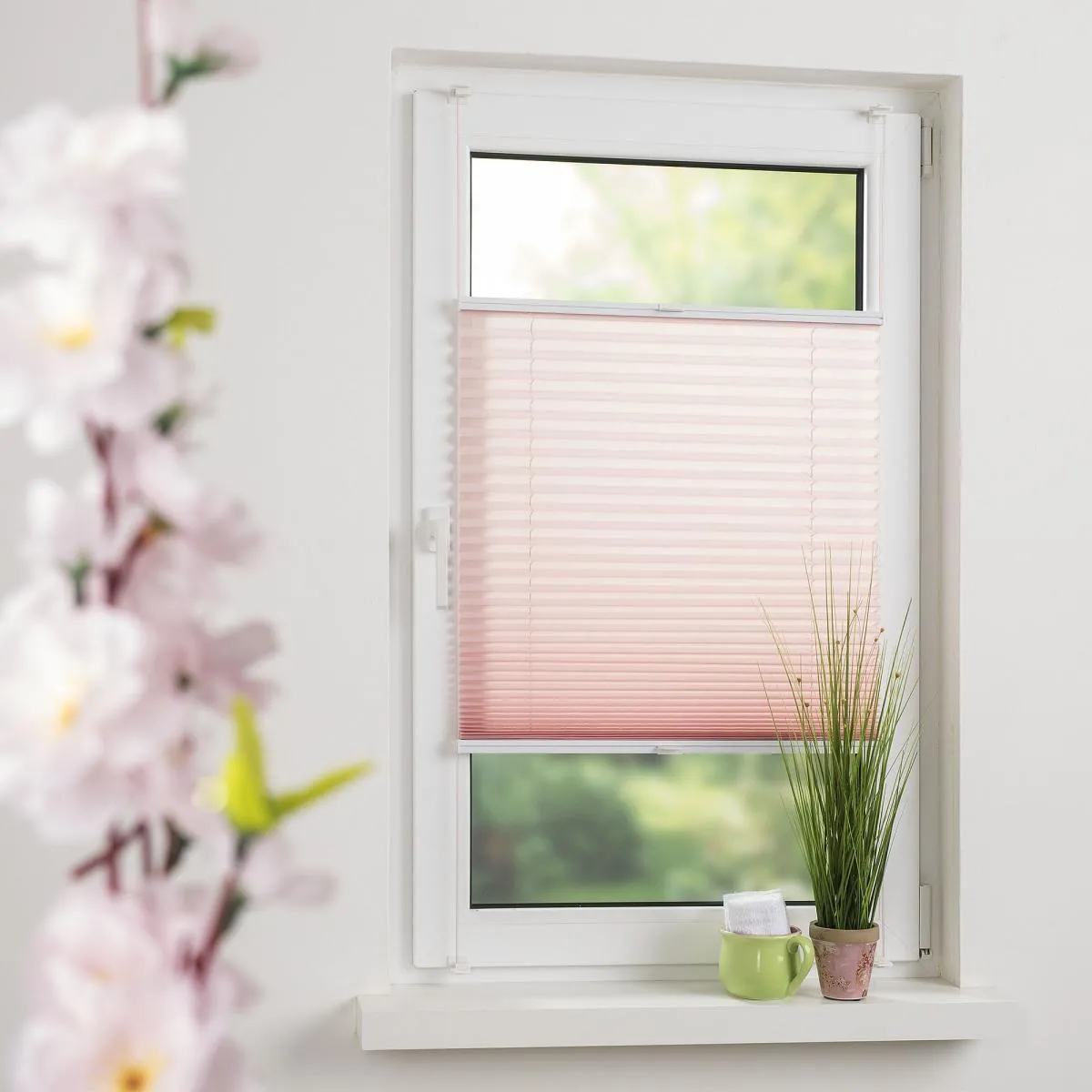 Klemmfix Plissee 75 x 150 cm altrosa