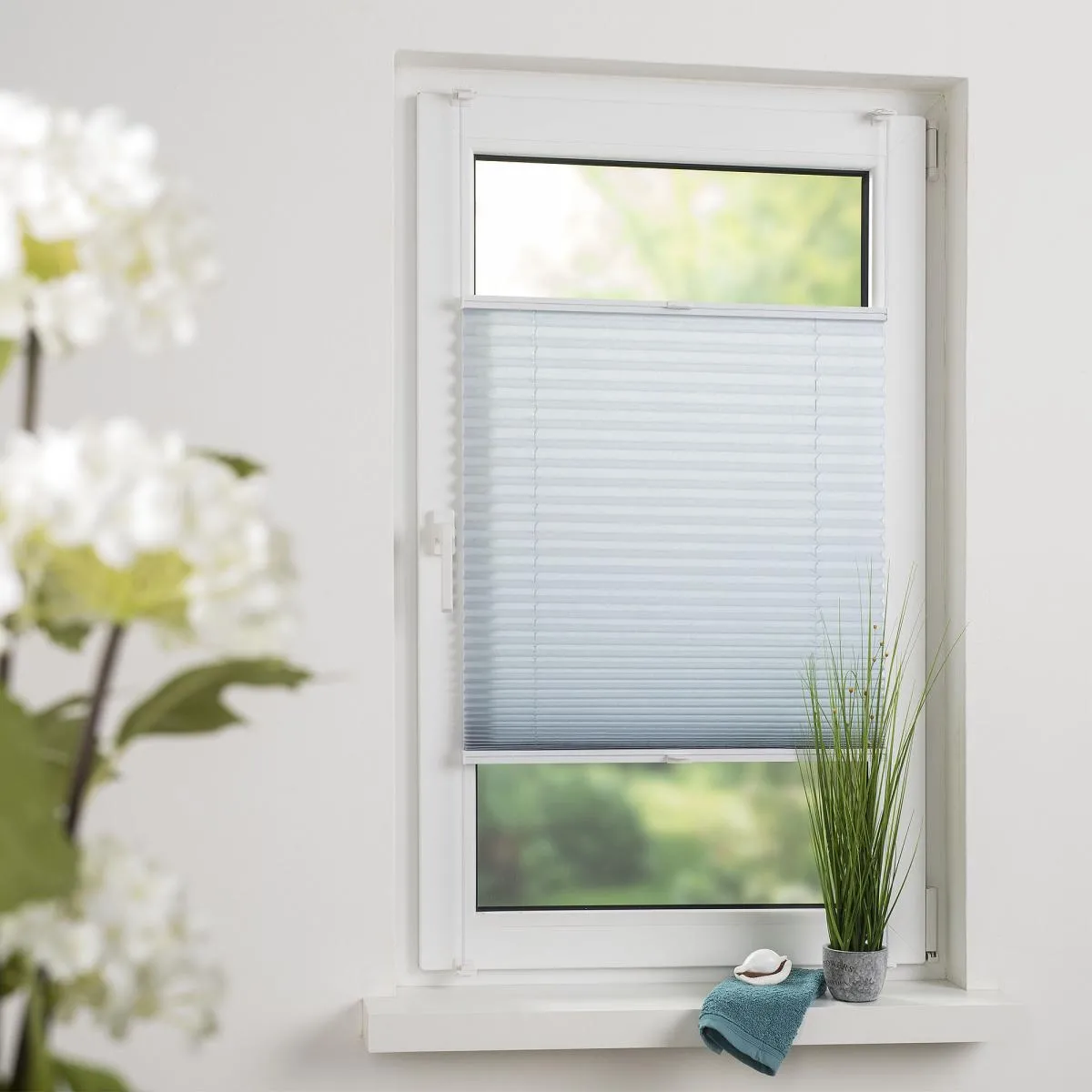 Klemmfix Plissee 80 x 220 cm Pastellblau