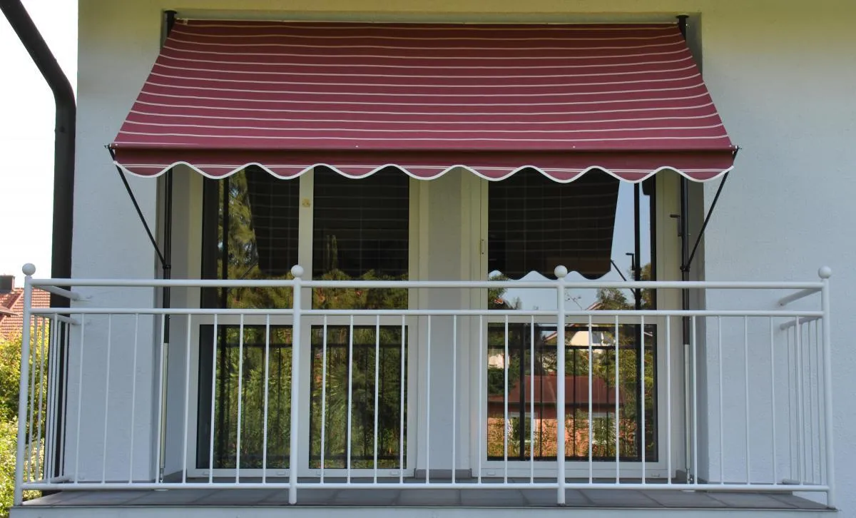 Klemmmarkise bordeaux/creme 150 cm