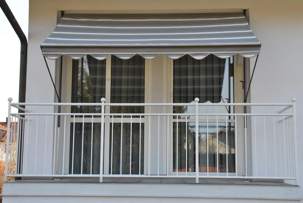 Klemmmarkise grau gestreift 200 cm