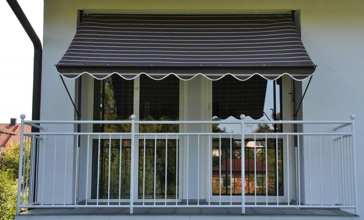 Klemmmarkise braun/creme 350 cm