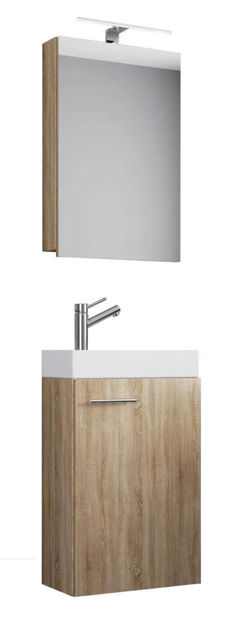 my bath Gäste-Waschplatz "Slito" mit Spiegelschrank / Sonoma-Eiche