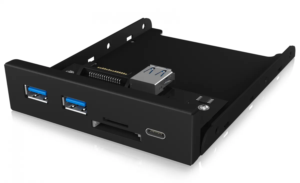IB-HUB1417-i3, 3 Port Hub für 3,5" Einbauschacht mit Kartenleser
