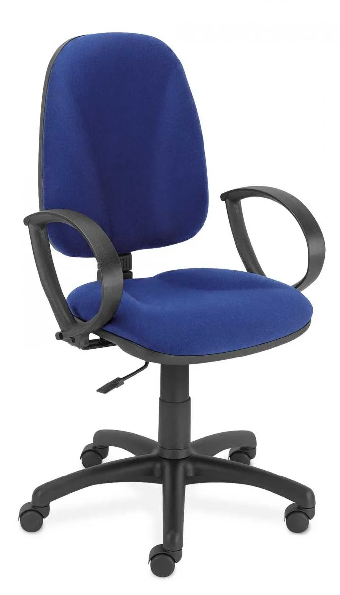 Bürodrehstuhl Economy mit Armlehnen, blau