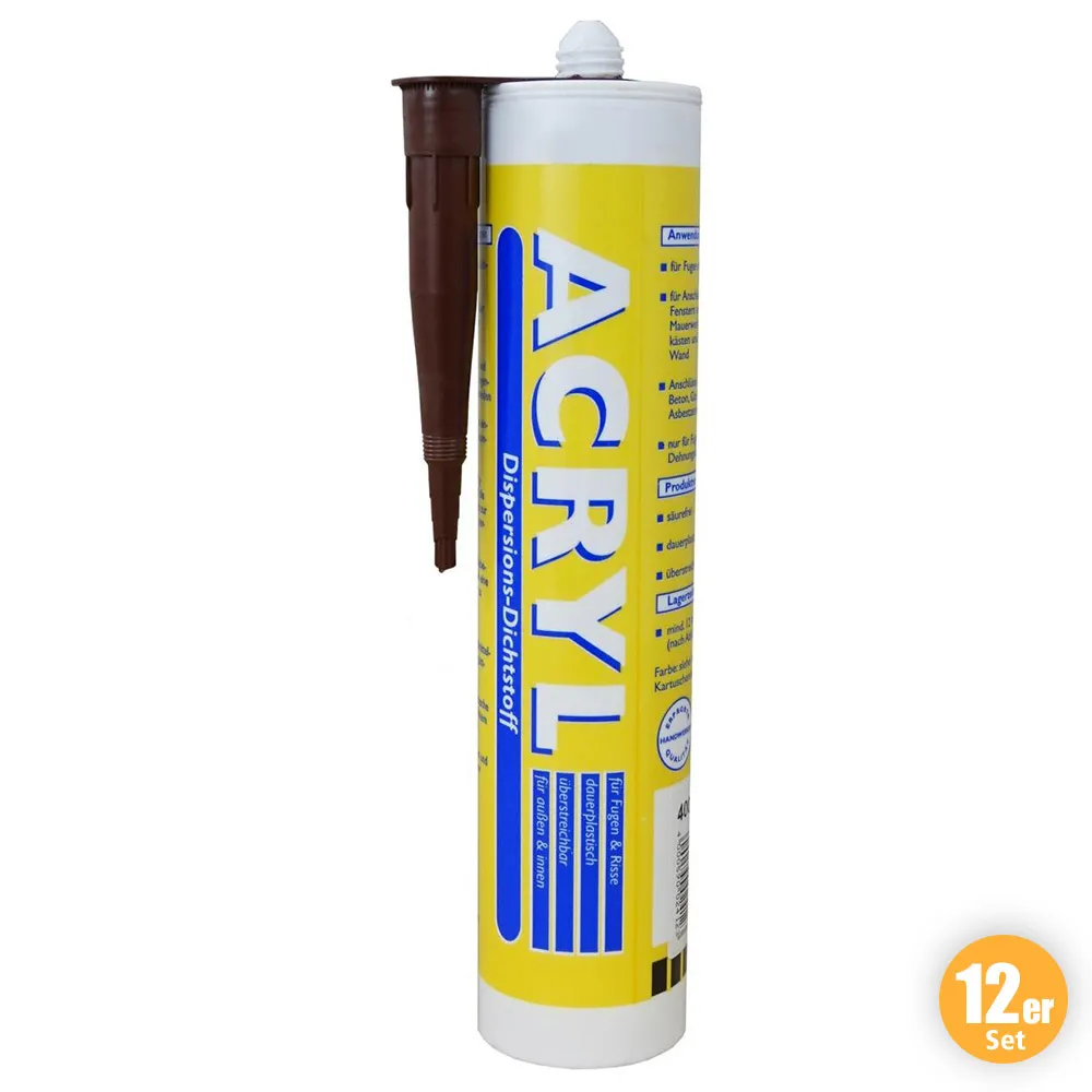 Acryl Fugendicht, Braun, 310 ml 12er Set