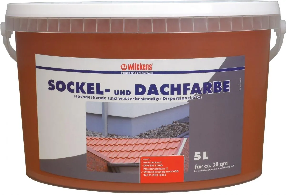 Wilckens Sockel- und Dachfarbe, Ziegelrot 5 L