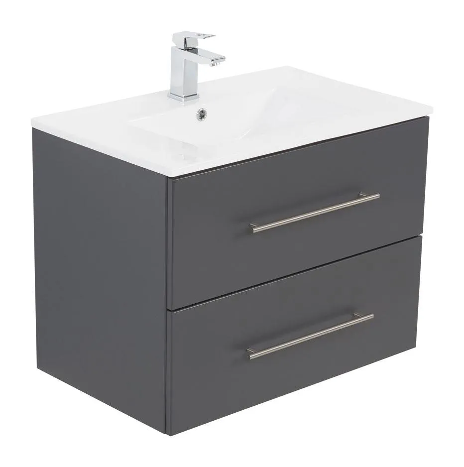 Badmöbel Homeline 80 weiß hochglanz