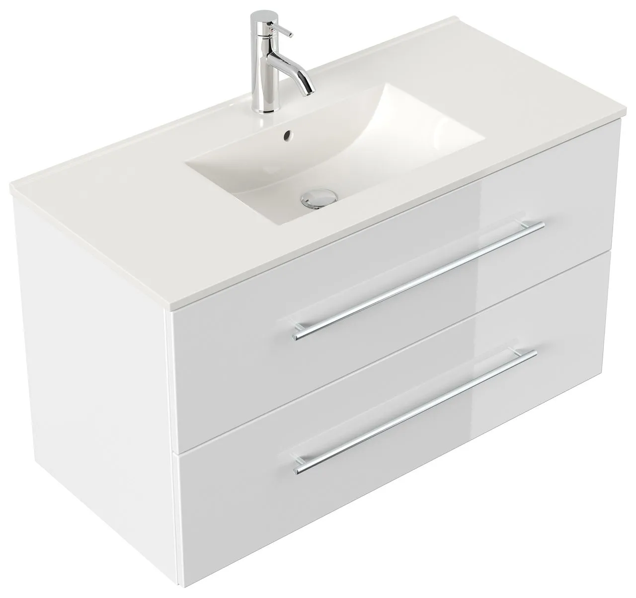 Badmöbel Homeline 100 weiß hochglanz