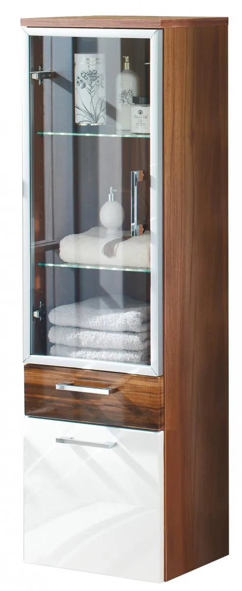 Hochschrank Rima walnuss-weiss