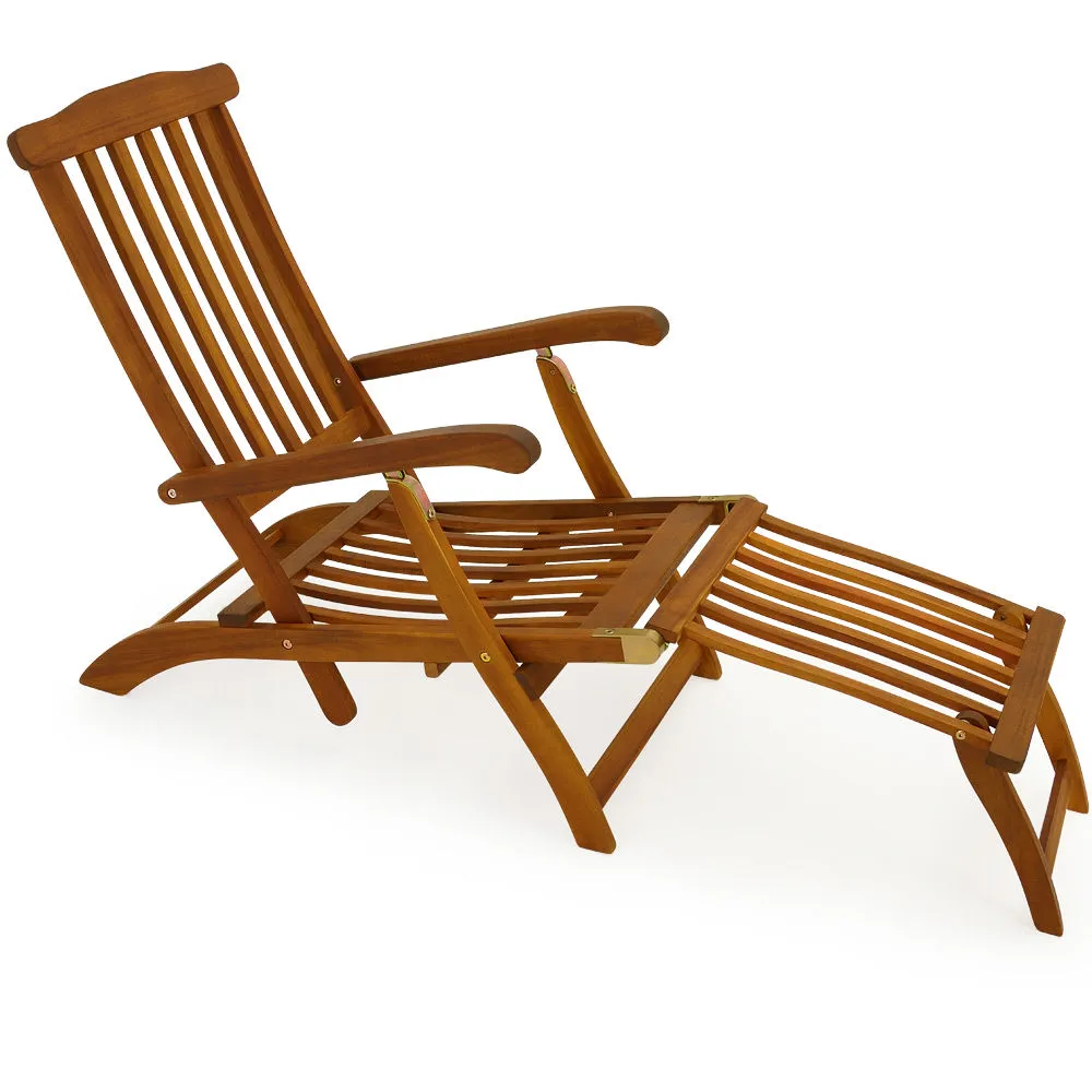 Casaria Sonnenliege Queen Mary Akazie 169 x 95 x 54cm braun