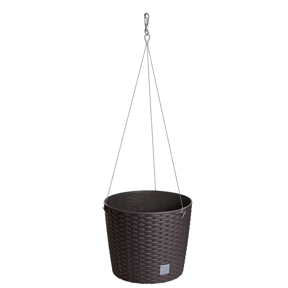 2 in 1 Hängetopf in Rattanoptik, Braun
