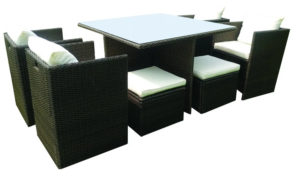 Solax-Sunshine Polyrattan-Sitzgruppe 22tlg. Gartenmöbel Rattan-Set, braun