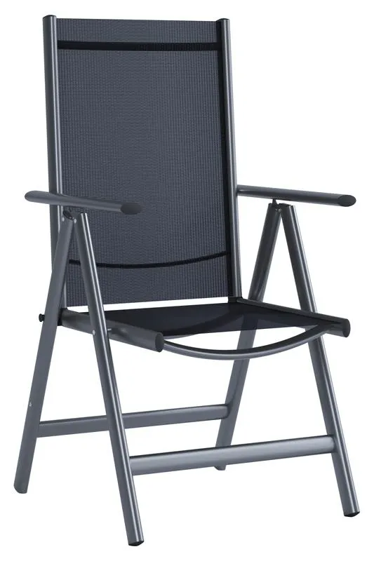 my garden Alu-Gartenstuhl Aluminium Klappsessel, 2er Set - Anthrazit