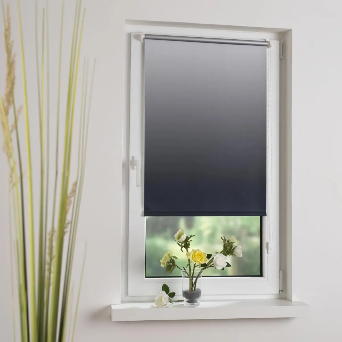 Klemmfix-Rollo Verdunkelung, 45 x 150 cm, Farbverlauf anthrazit