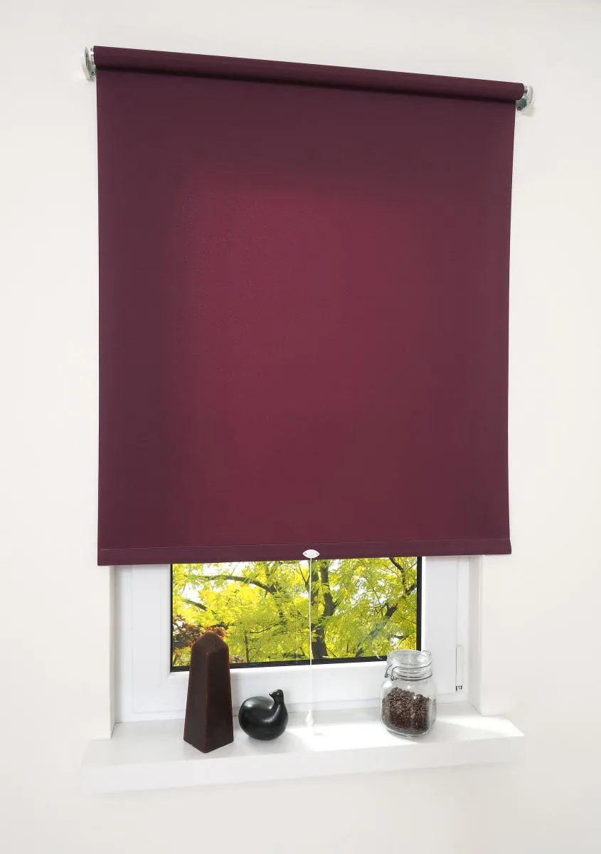 Mittelzugrollo Uni, lichtdurchlässig, 102 x 180 cm brombeer