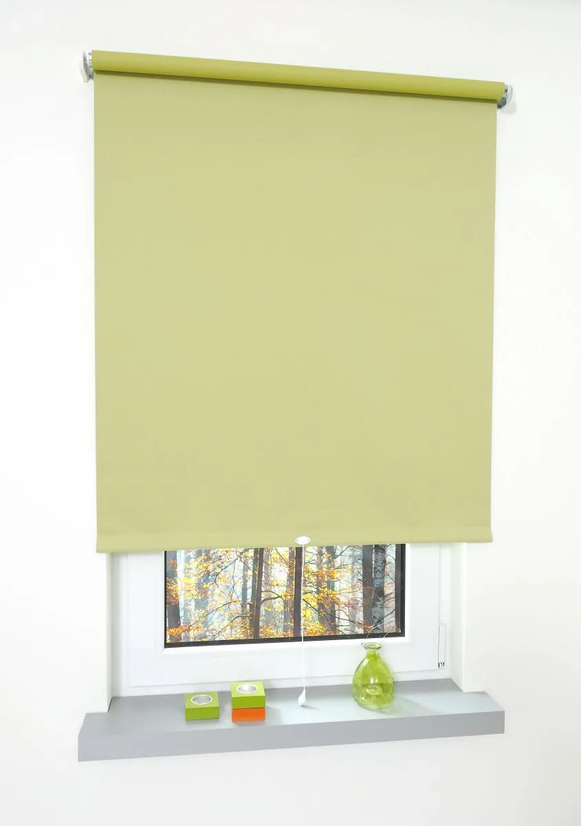 Rollo, Mittelzugrollo Uni Verdunkelung, 102 x 180 cm, blattgrün