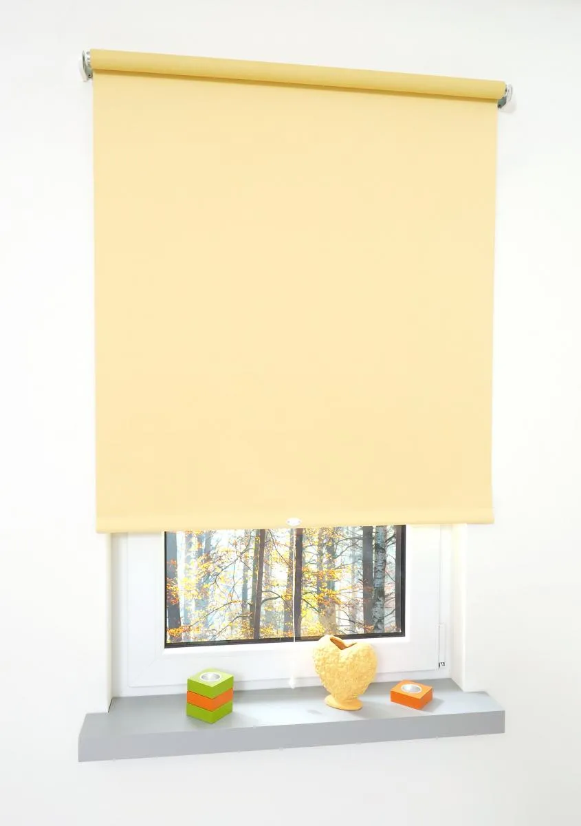Rollo, Mittelzugrollo Uni Verdunkelung, 82 x 180 cm, gelb