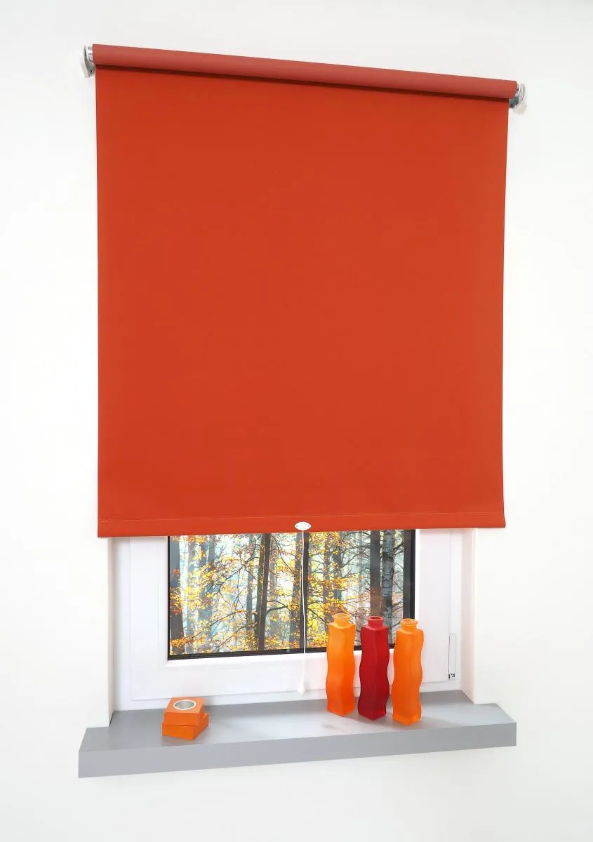 Rollo, Mittelzugrollo Uni Verdunkelung, 82 x 180 cm, terracotta