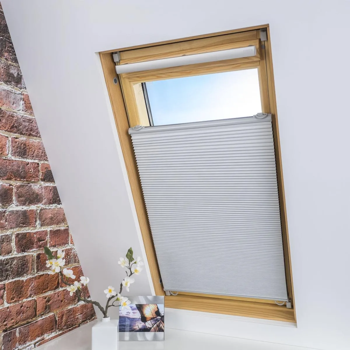 Universal Dachfenster-Wabenplissee , 67 x 141 cm, weiß