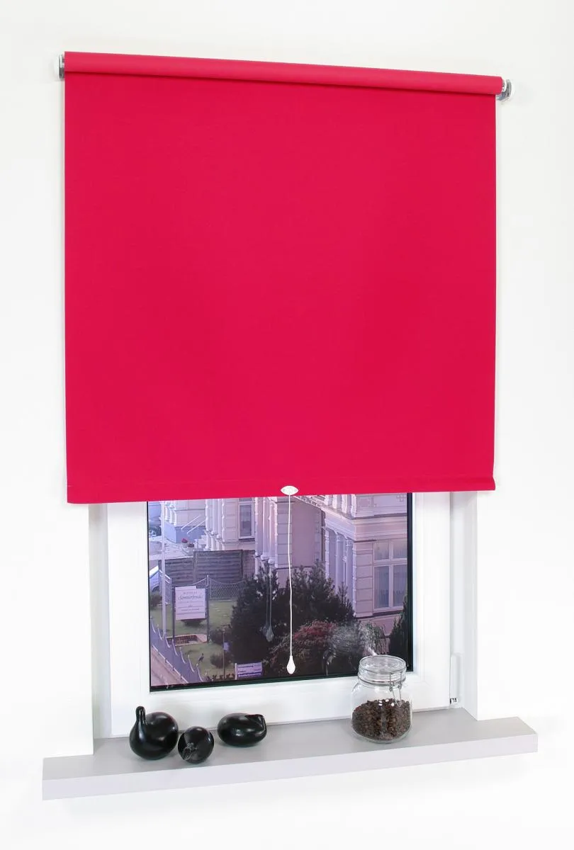 Rollo, Mittelzugrollo Uni Verdunkelung, 82 x 180 cm, rot