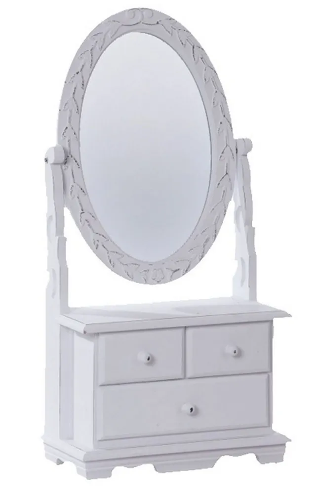 Kommode "Meridian" mit Spiegel, weiß antik