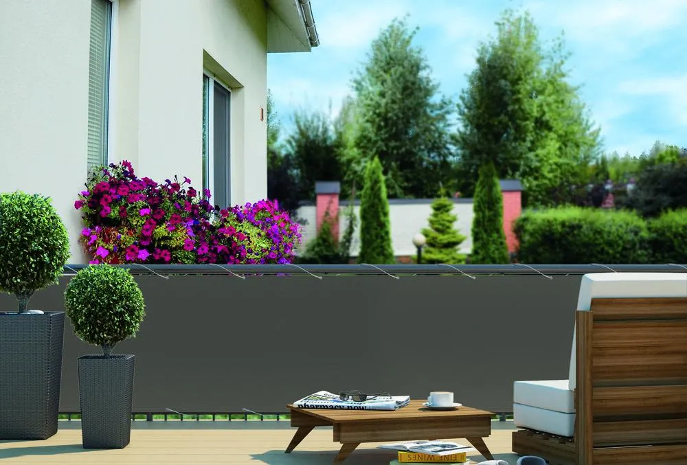 Balkonsichtschutz kohlegrau