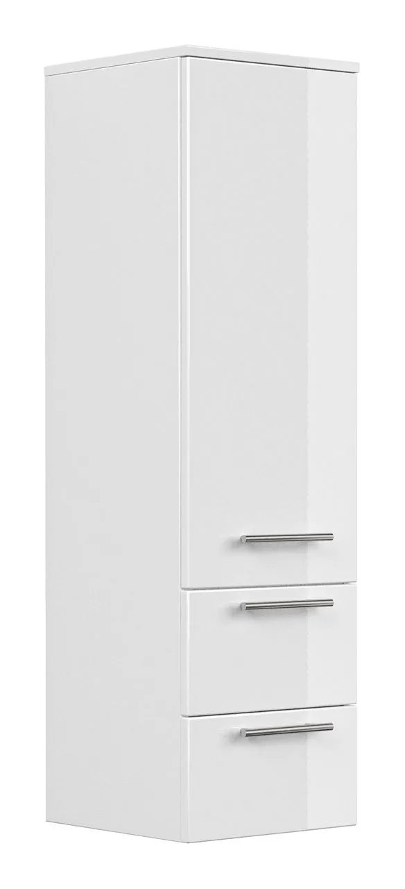 Hochschrank 120 cm weiss hochglanz mit Glaseinlagen