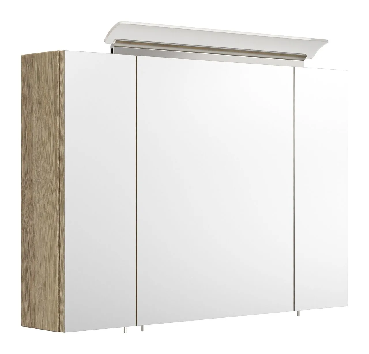 Spiegelschrank 90 inklusive LED-Acrylglaslampe eiche hell EEK: F