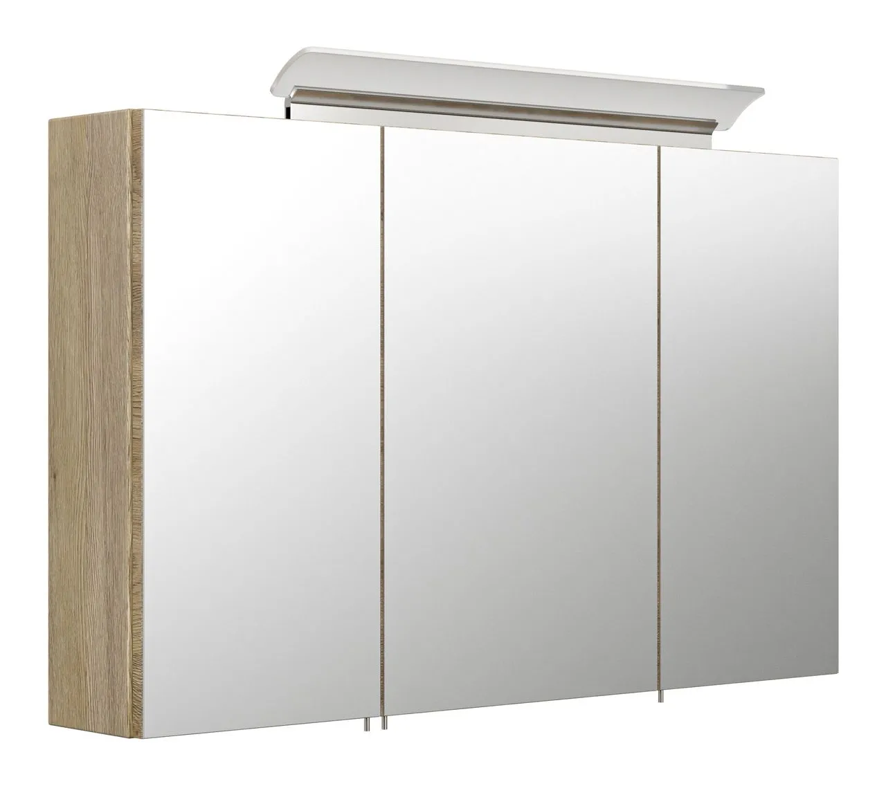 Spiegelschrank 100 inklusive LED-Acrylglaslampe eiche hell EEK: F